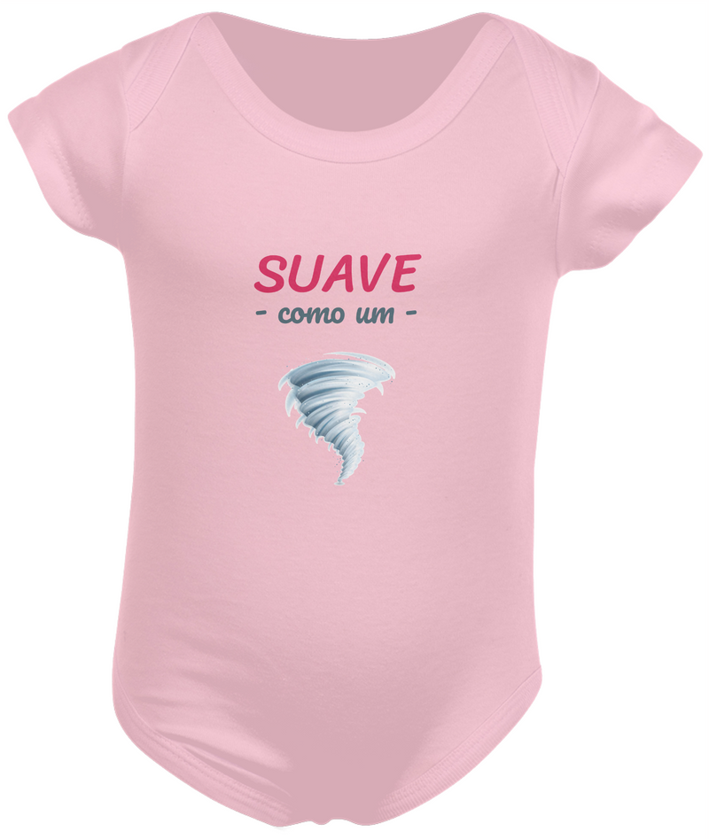 Body Infantil Feminino Estampa Frase - Suave como um Furação