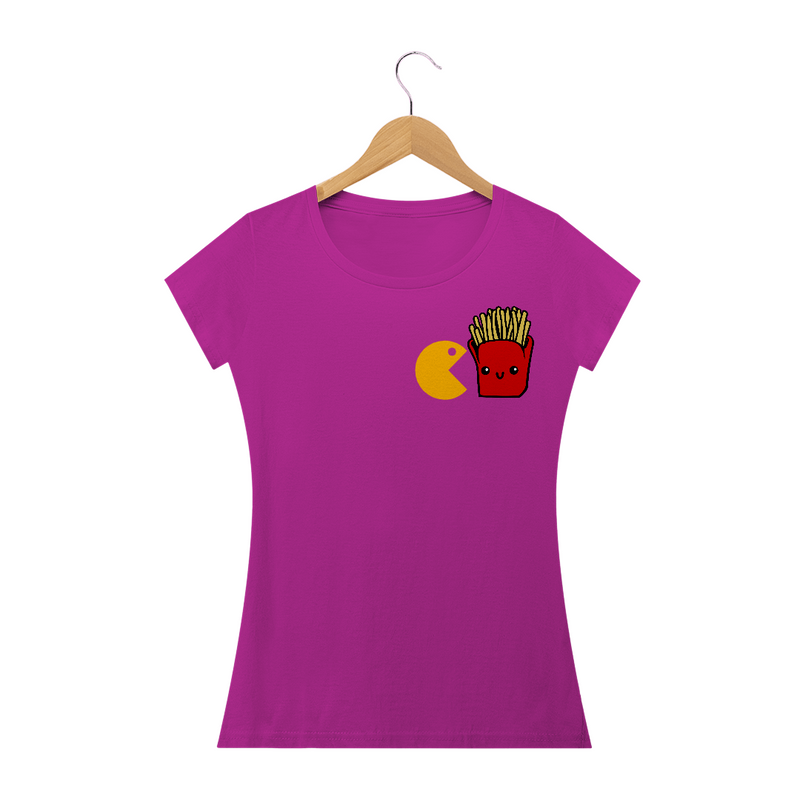 Camiseta Baby Long Quality Estampa PAC-MAN com Fritas