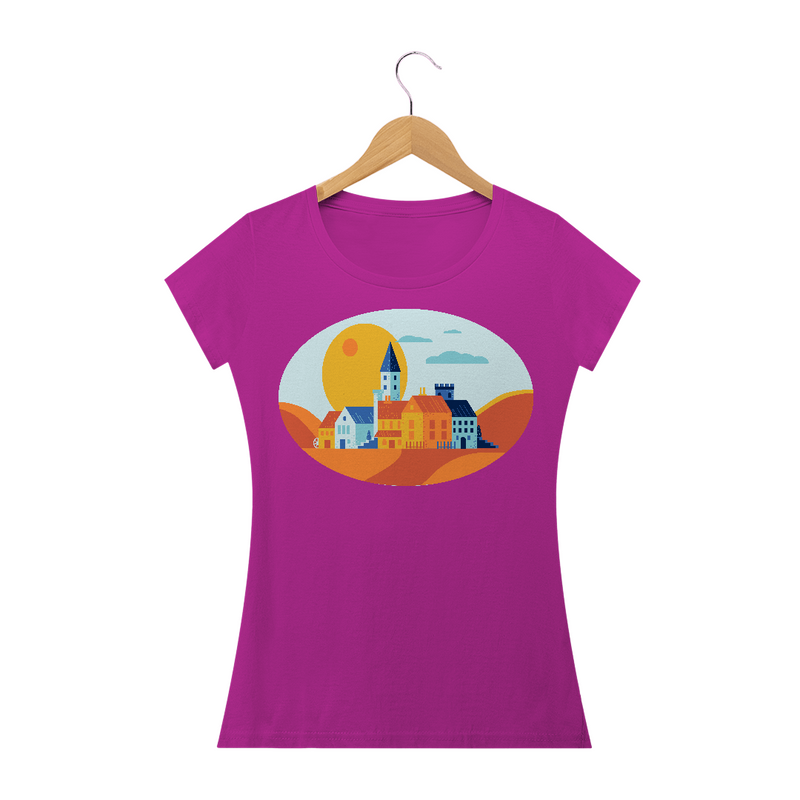 Camiseta Baby Long Quality Estampa Desenho Pequena Cidade