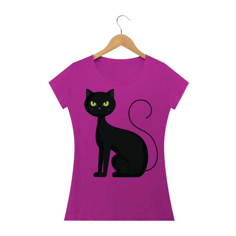 Camiseta Quality Estampa Gato Preto