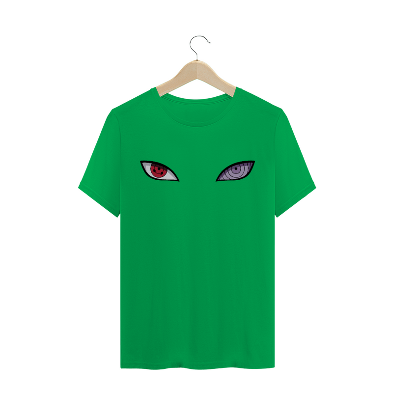 Camiseta Quality Estampada com Olhos Sharingan e Rinnegan - Naruto Shippuden