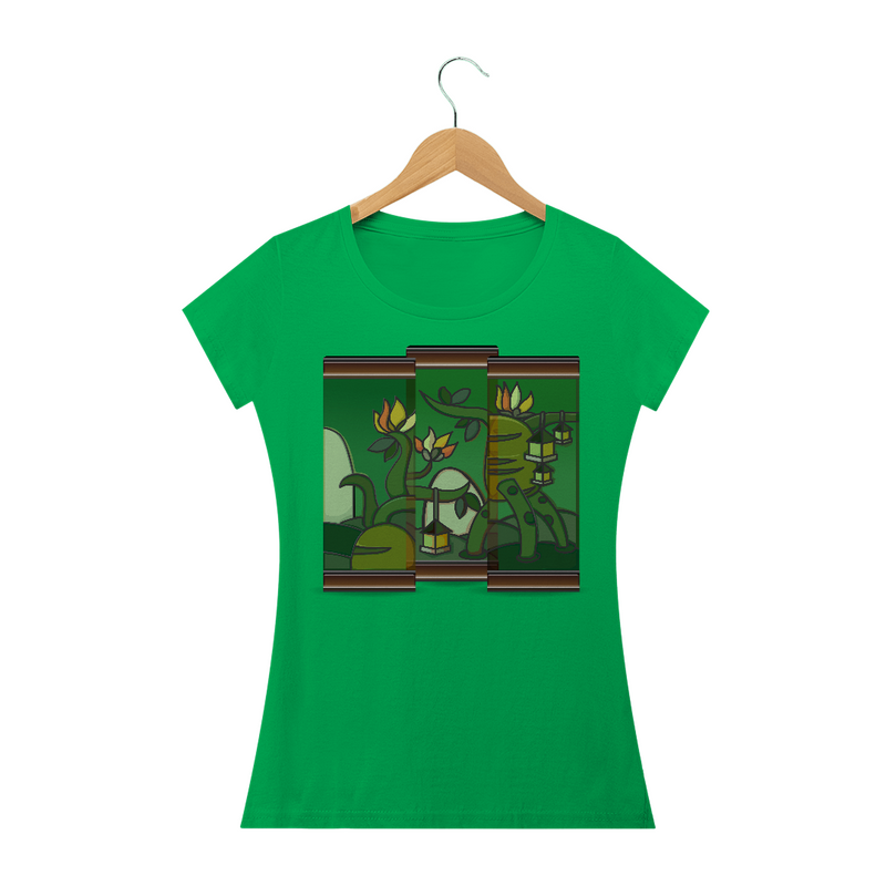 Camiseta baby Long Quality Feminina Estampa Quadro Artístico