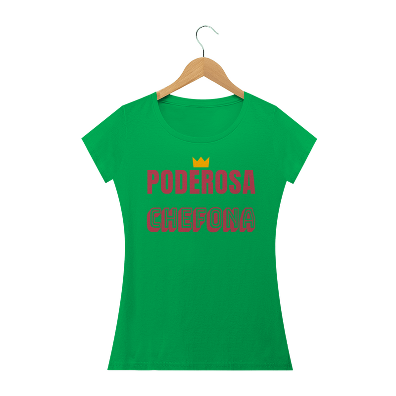 Camiseta Baby Long Quality Feminina Estampa Frase PODEROSA CHEFONA