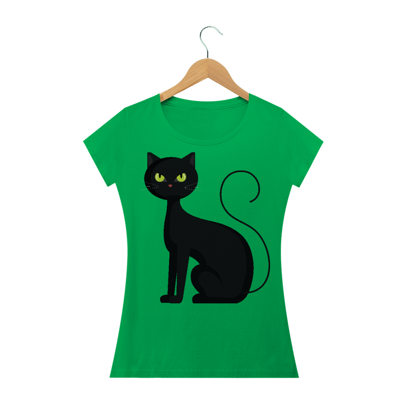 Camiseta Quality Estampa Gato Preto