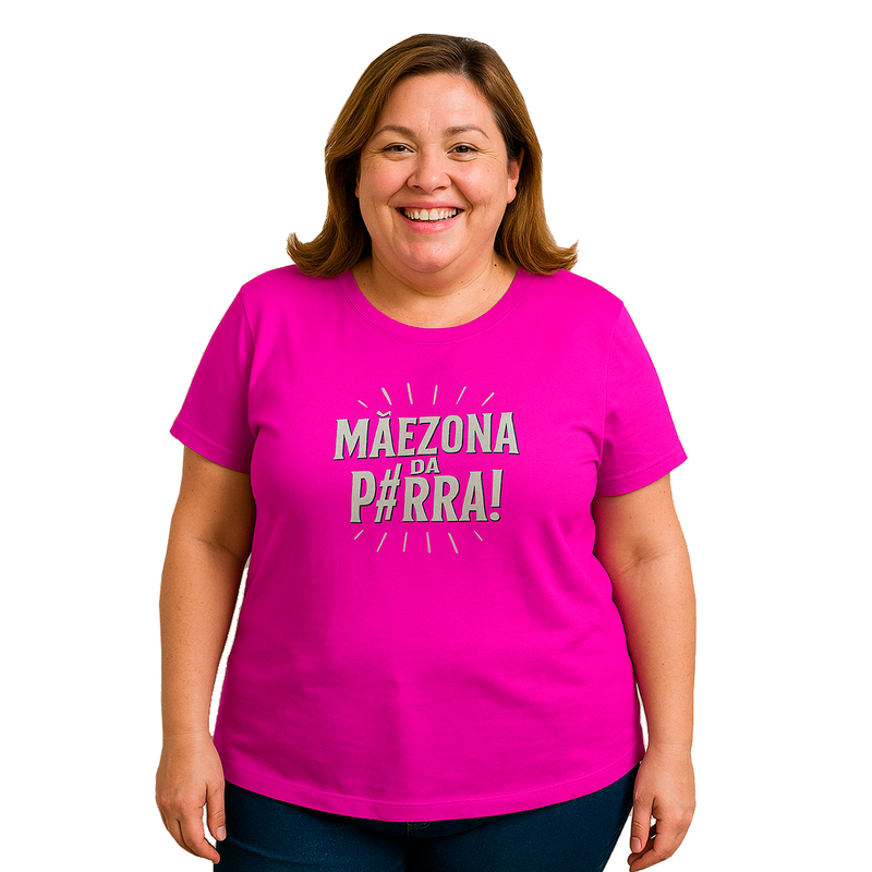 Camiseta Estampada Frase Mãezona da P